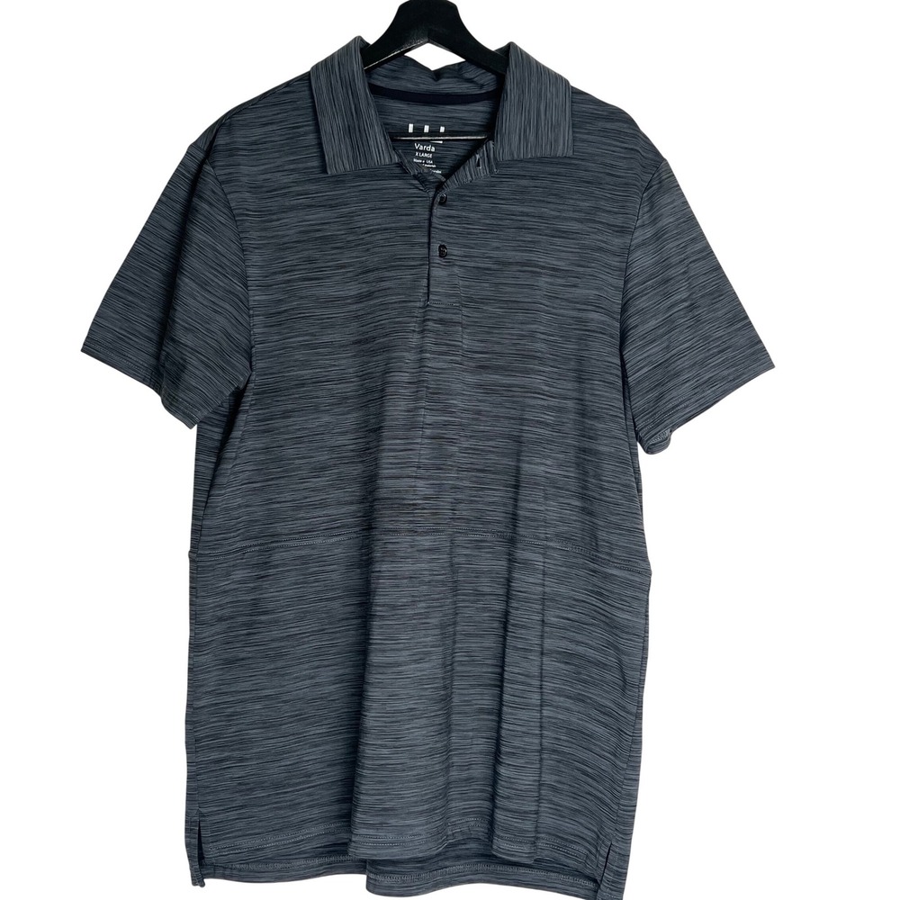 Varda Mens XL Gray Conceal Carry‎ Tactical Polo Shirt Short Sleeve Stretch
